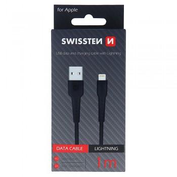 Datový kabel swissten usb / lightning 1,0 m černý