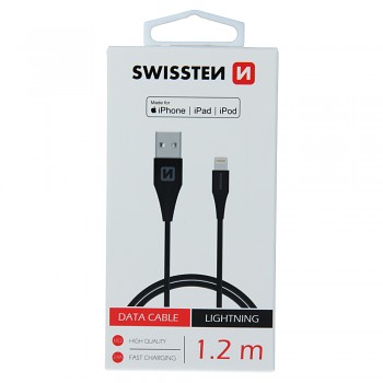 Datový kabel swissten tpe usb / lightning mfi 1,2 m černý