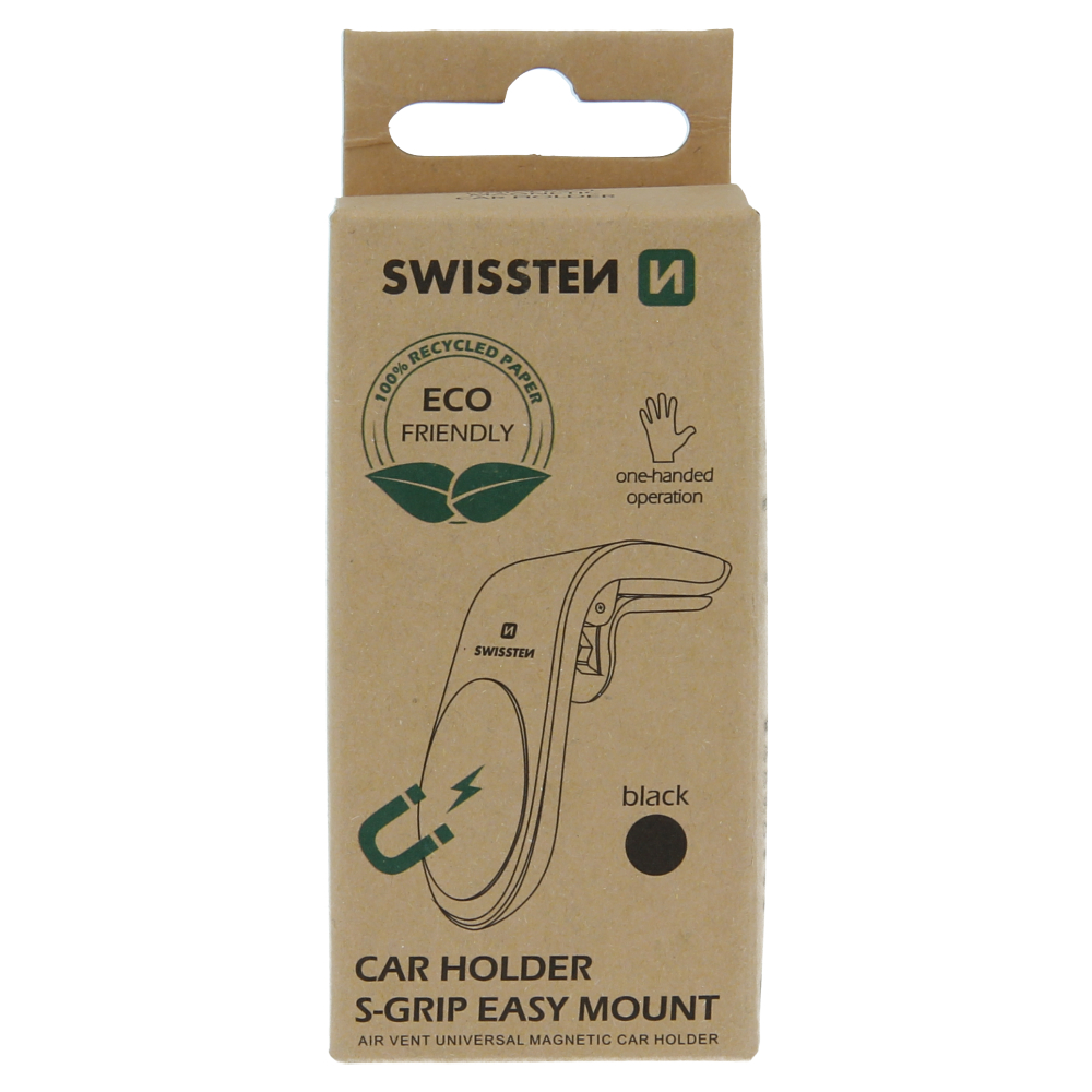 Levně Magnetický držák do ventilace auta swissten easy mount černý (eco balení)