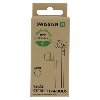 Sluchátka swissten earbuds rainbow ys-d2 bílá (eco balení)