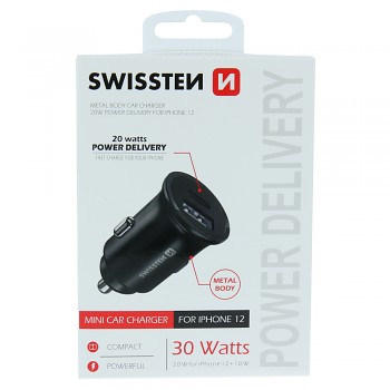 Swissten cl adaptér power delivery 20w iphone 12 černý