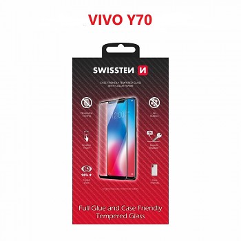 Sklo swissten full glue, color frame, case friendly vivo y70 černé