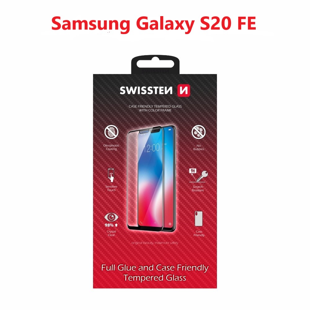 Levně Sklo swissten full glue, color frame, case friendly samsung g780 galaxy s20 fe černé