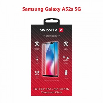 Sklo swissten full glue, color frame, case friendly na Samsung A52s 5G černé