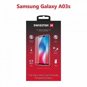 Sklo swissten full glue, color frame, case friendly samsung a037g galaxy a03s černé