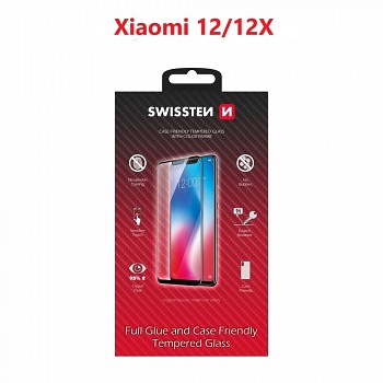Sklo swissten full glue, color frame, case friendly xiaomi 12/12x černé
