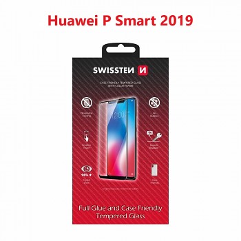 Sklo swissten full glue, color frame, case friendly huawei p smart 2019/honor 10 lite černé