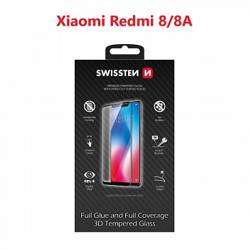 Sklo swissten ultra durable 3d full glue glass xiaomi redmi 8/8a černé