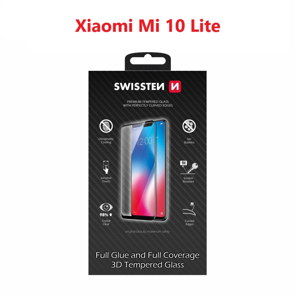 Levně Tvrzené sklo Swissten Ultra Durable 3D full glue pro Xiaomi Mi 10 lite černé