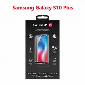 Sklo swissten ultra durable 3d full glue glass samsung g975 galaxy s10 plus černé
