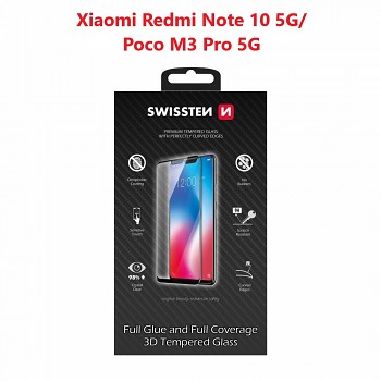 Sklo swissten ultra durable 3d full glue glass xiaomi redmi note 10 5g/poco m3 pro 5g černé