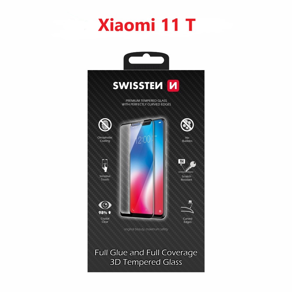 Levně Sklo swissten ultra durable 3d full glue glass xiaomi mi 11 t černé