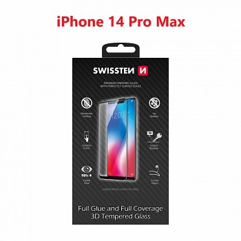 Sklo swissten ultra durable 3d full glue glass apple iphone 14 pro max černé