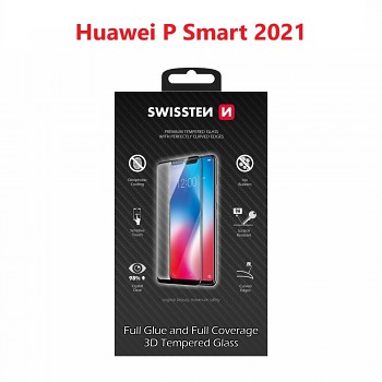 Sklo swissten ultra durable 3d full glue glass huawei p smart 2021 černé
