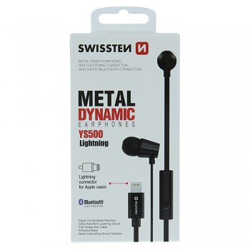 Sluchátka swissten earbuds dynamic lightning ys500 černá