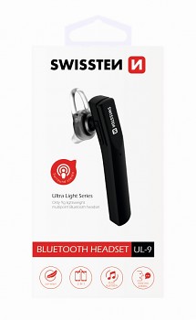 Bluetooth headset swissten ultra light ul-9 černý