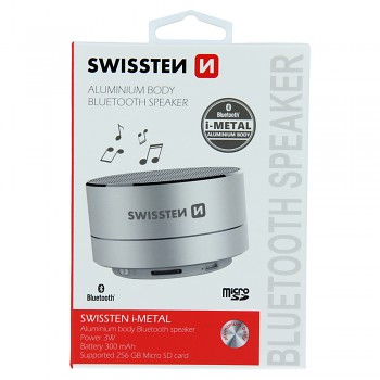 Bluetooth reproduktor swissten i-metal stříbrný