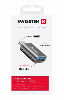 Swissten otg adapter usb-c(m)/usb-a(f)