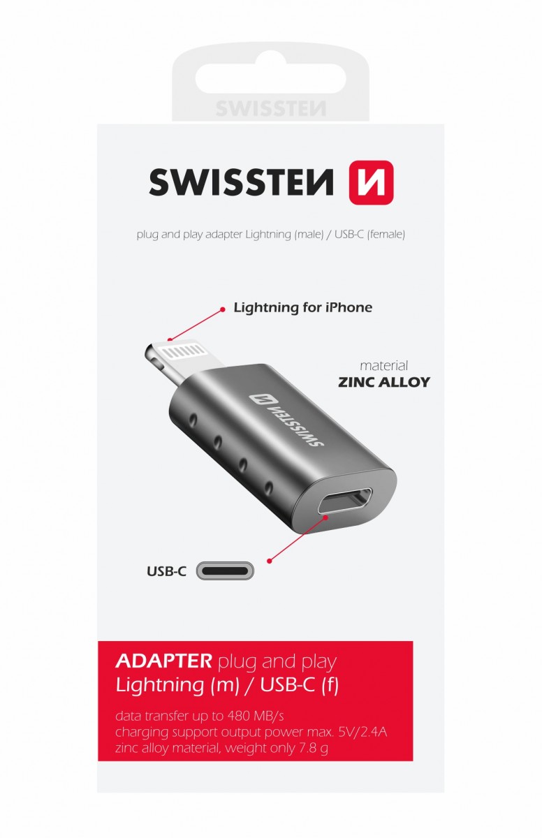 Levně Swissten adapter lightning(m)/usb-c(f)