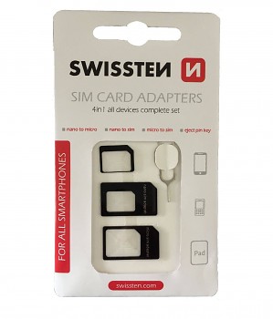 Swissten sim adaptér 4in1