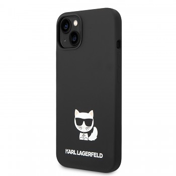Karl Lagerfeld Liquid Silicone Choupette Zadní Kryt pro iPhone 14 Black