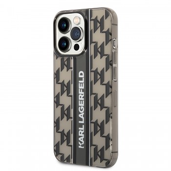 Karl Lagerfeld Monogram Vertical Stripe Zadní Kryt pro iPhone 14 Pro Max Black