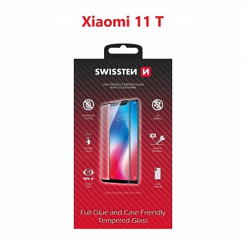 Sklo swissten full glue, color frame, case friendly xiaomi 11t černé