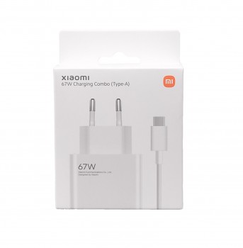 Originální rychlonabíječka Xiaomi MDY-12-EH vč. USB-C datového kabelu 67W bílá