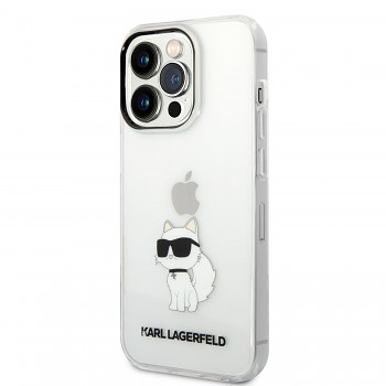 Karl Lagerfeld Translucent Choupette NFT Zadní Kryt pro iPhone 14 Pro Transparent