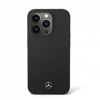 Mercedes Liquid Silicone Zadní Kryt pro iPhone 14 Pro Max Black