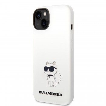 Karl Lagerfeld Liquid Silicone Choupette NFT Zadní Kryt pro iPhone 14 Plus White