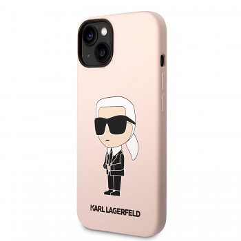 Karl Lagerfeld Liquid Silicone Ikonik NFT Zadní Kryt pro iPhone 14 Pink