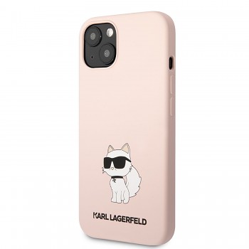 Karl Lagerfeld Liquid Silicone Choupette NFT Zadní Kryt pro iPhone 13 Pink