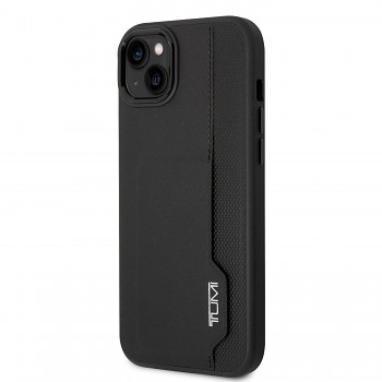 TUMI Leather Card Slot Zadní Kryt pro iPhone 14 Plus Black