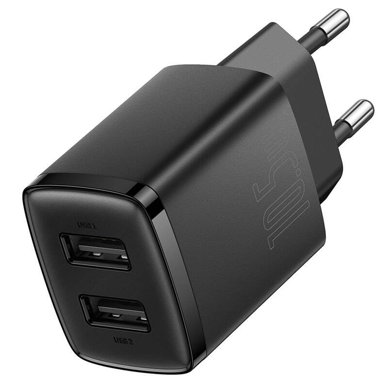 Levně Baseus CCXJ010201 Compact Nabíječka 2xUSB 10,5W Black