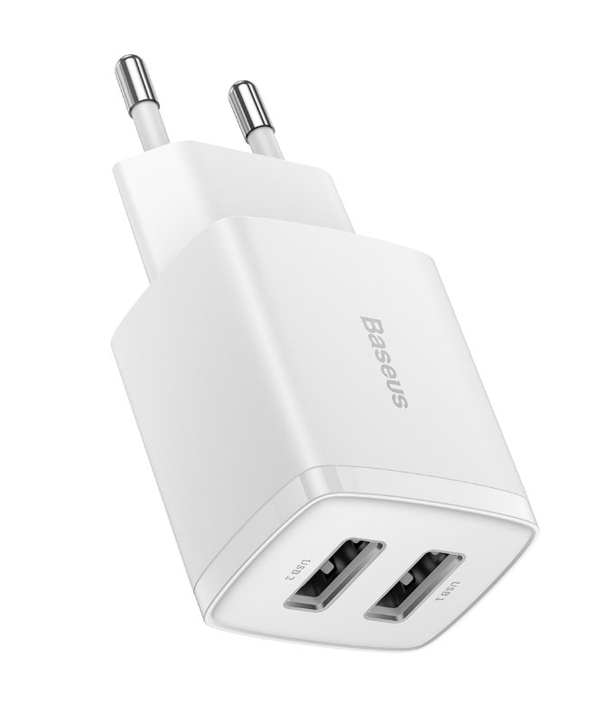 Levně Baseus CCXJ010202 Compact Nabíječka 2xUSB 10,5W White