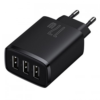 Baseus CCXJ020101 Compact Nabíječka 3xUSB 17W Black