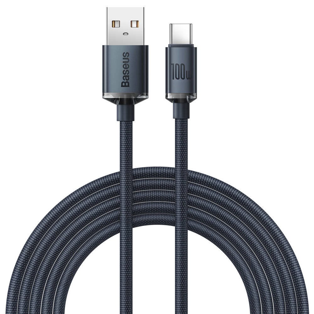 Levně Baseus CAJY000501 Crystal Shine Series Datový Kabel USB - USB-C 100W 2m Black