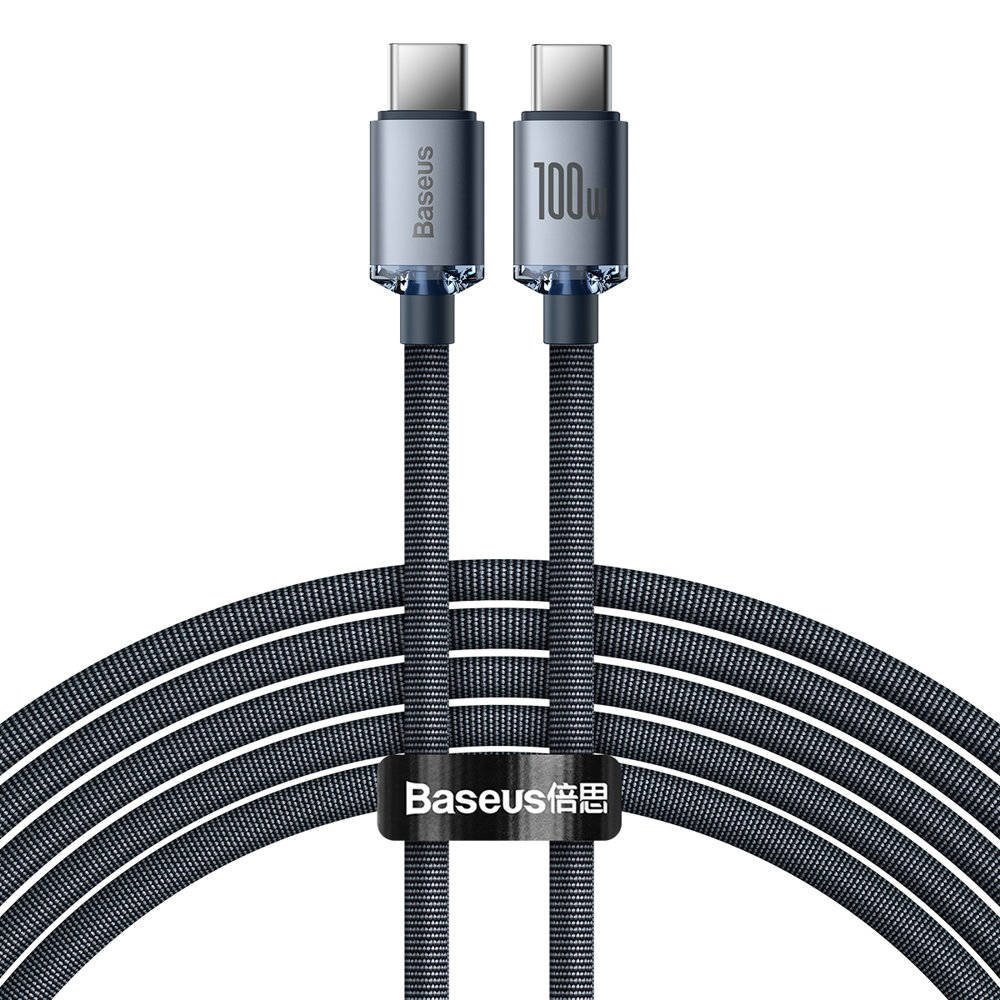 Levně Baseus CAJY000701 Crystal Shine Series Datový Kabel USB-C - USB-C 100W 2m Black
