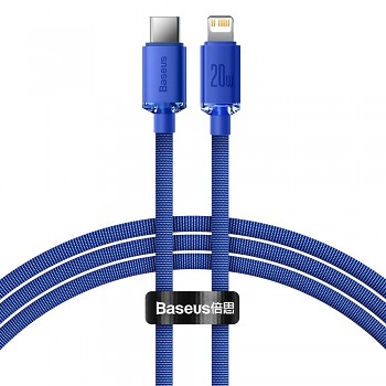 Baseus CAJY000203 Crystal Shine Series Datový Kabel USB-C - Lightning 20W 1,2m Blue