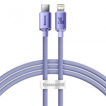 Baseus CAJY000205 Crystal Shine Series Datový Kabel USB-C - Lightning 20W 1,2m Purple