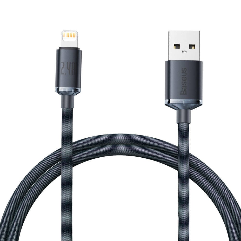 Levně Baseus CAJY000001 Crystal Shine Series Datový Kabel USB - Lightning 20W 1,2m Black