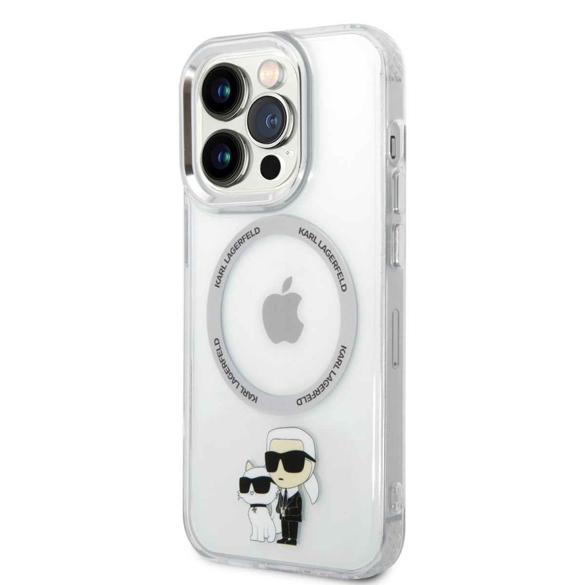 Karl Lagerfeld MagSafe Kompatibilní Kryt IML Karl and Choupette NFT pro iPhone 14 Pro Max Transparent