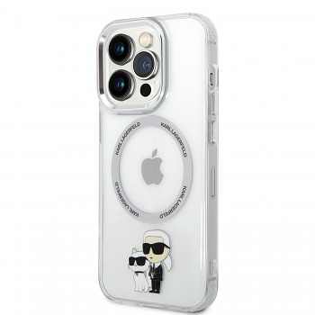 Karl Lagerfeld MagSafe Kompatibilní Kryt IML Karl and Choupette NFT pro iPhone 14 Pro Max Transparent