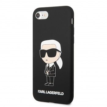 Karl Lagerfeld Liquid Silicone Ikonik NFT Zadní Kryt pro iPhone 7/8/SE2020/SE2022 Black