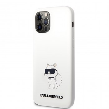Karl Lagerfeld Liquid Silicone Choupette NFT Zadní Kryt pro iPhone 12/12 Pro White