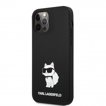 Karl Lagerfeld Liquid Silicone Choupette NFT Zadní Kryt pro iPhone 12/12 Pro Black