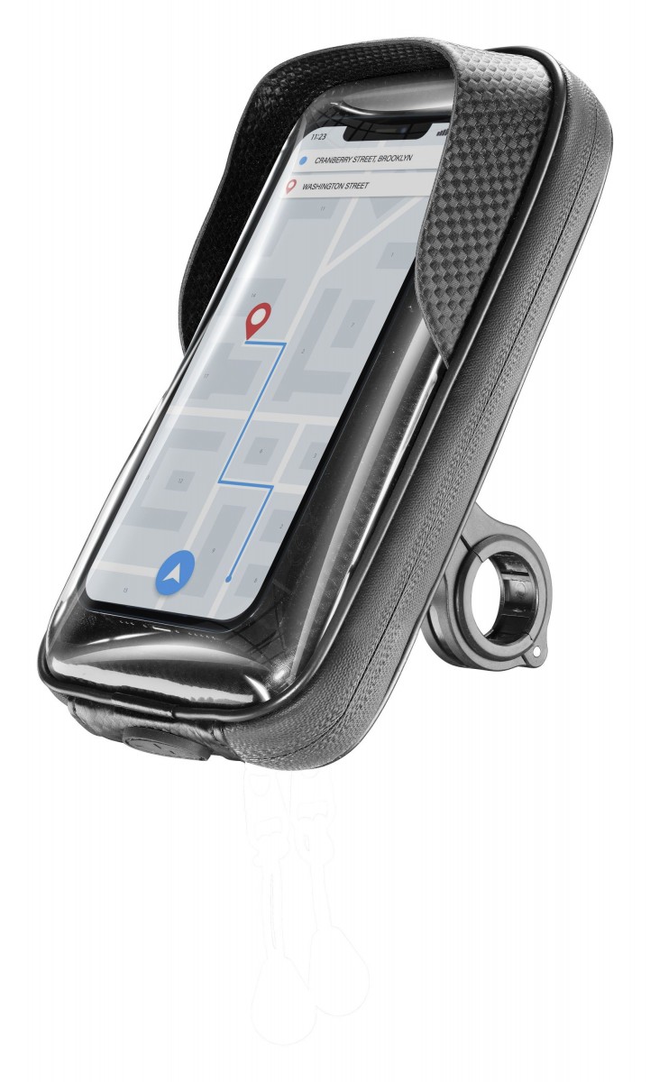 Levně Univerzální držák mobilního telefonu Cellularline Rider Shield na řídítka pro motorku i kolo, voděodolný, do vel. 6,7",