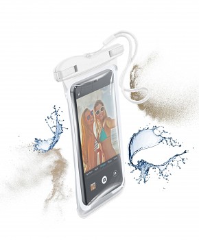 Vodotěsné univerzální pouzdro pro mobilní telefony Cellularline VOYAGER 2019, bílé