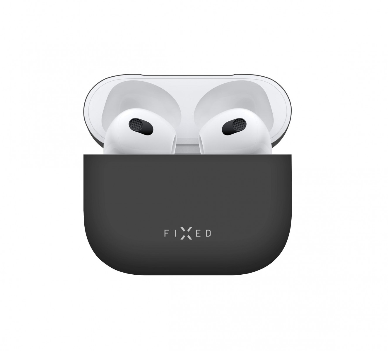 Levně Ultratenké silikonové pouzdro FIXED Silky pro Apple Airpods 3, černé